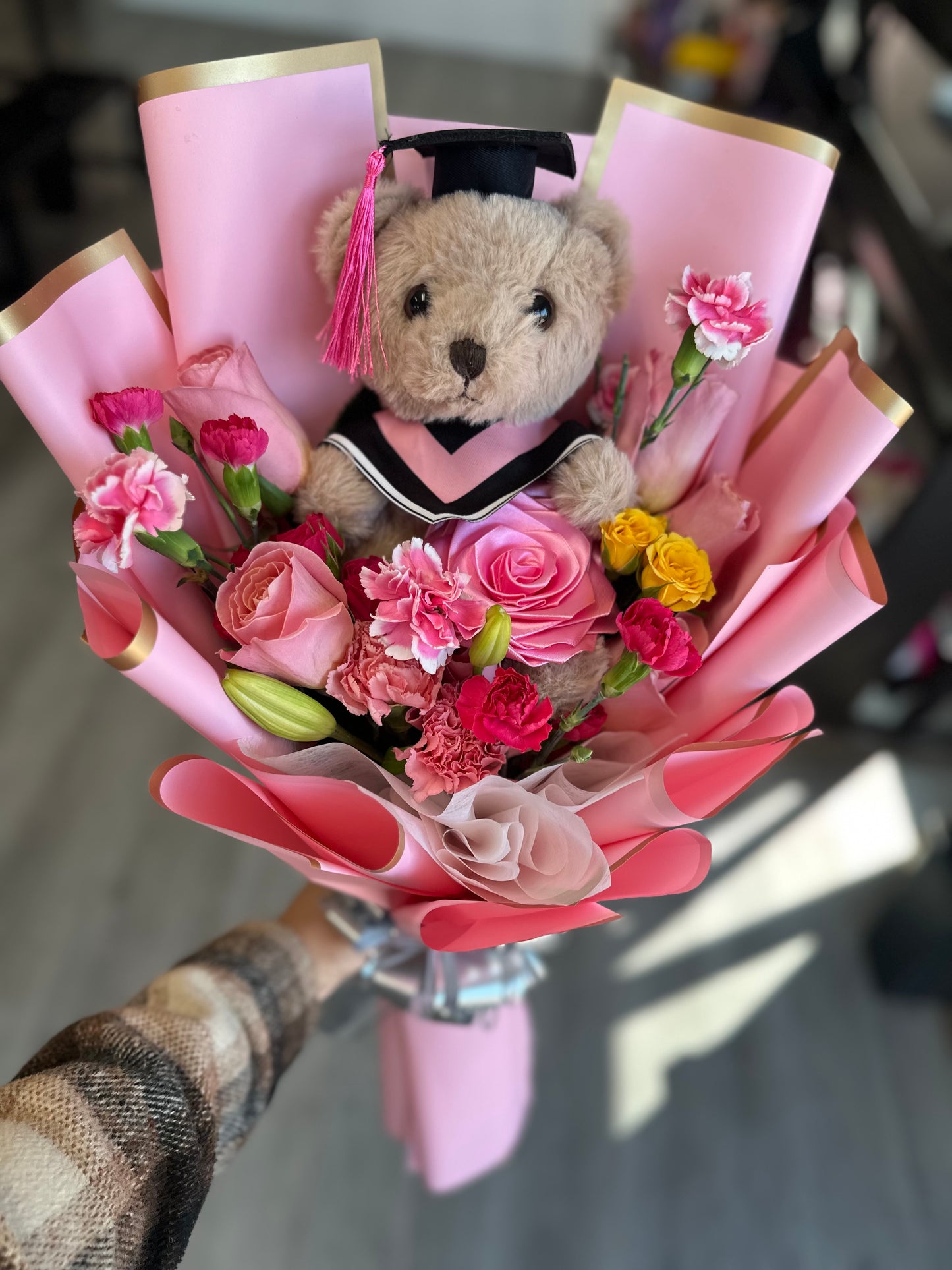 Floral mix Graduation Bear