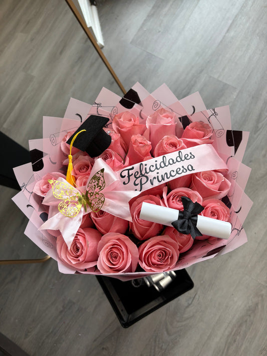 18 Pink Roses Graduation Theme