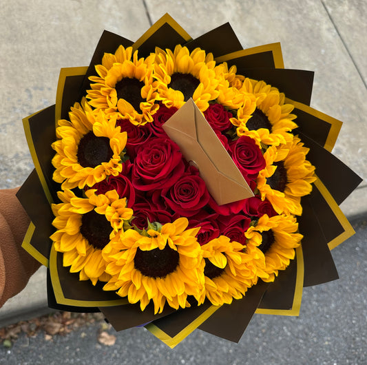 Roses and Sunflowers