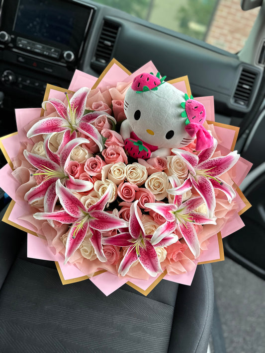 Hello Kitty Lily Bouquet 50 Roses
