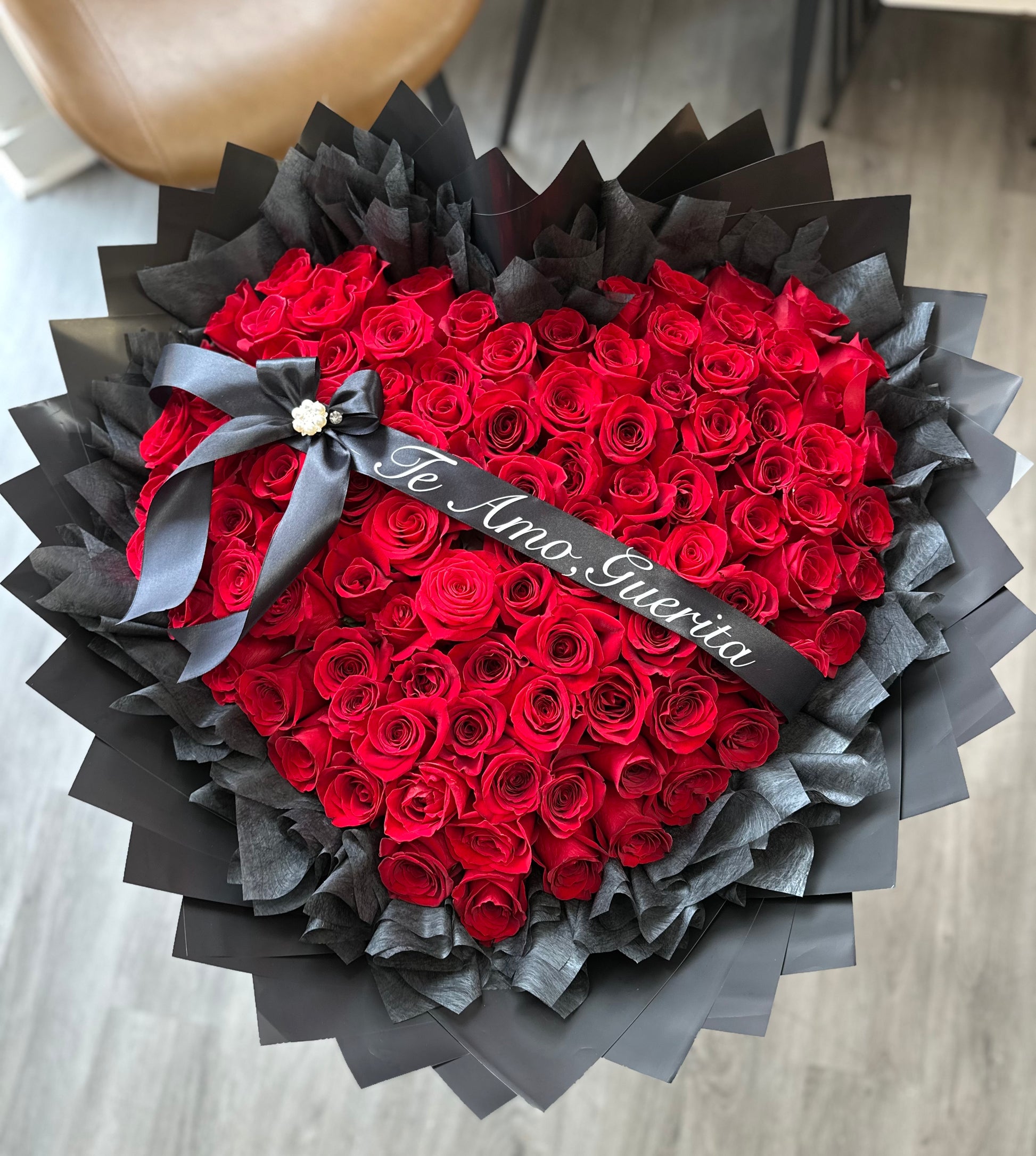 90 Roses 100 Red Roses Sweetheart Bouquet – Lucy’s Custom Arrangements